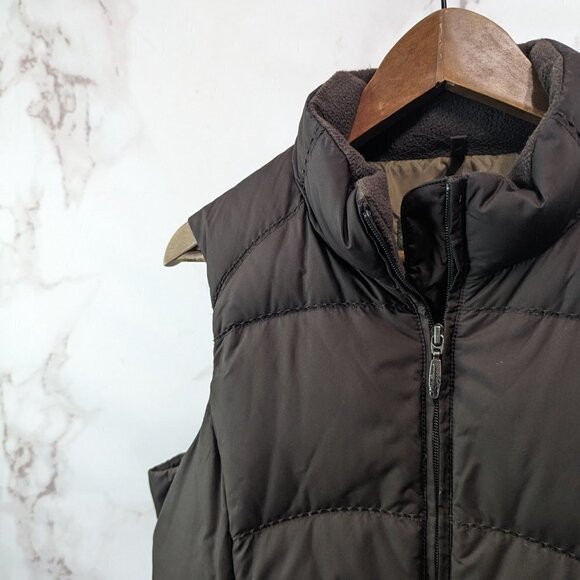 Eddie Bauer Vest Women Medium Brown Down Puffer Insulated Quilt Goose Chocolate - Picture 2 of 9